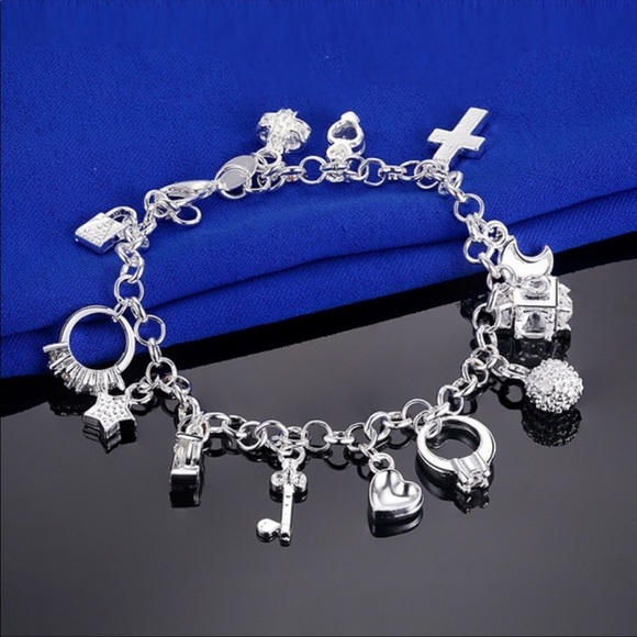 Jewelry - Charm 925 Sterling Silver Chain Bracelet